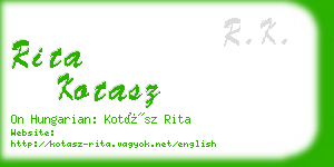 rita kotasz business card